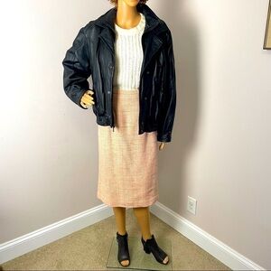 Pendleton Women’s Silk Woven Pencil Skirt – Pink, Green & Cream, Size 12